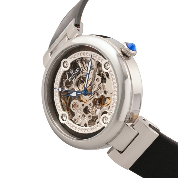 NWT Automatic Skeleton Dial Genuine Leather Watch main image 2